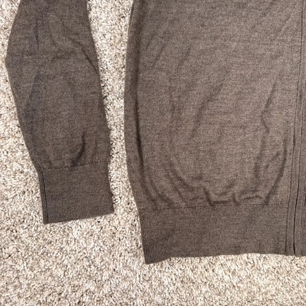 Banana Republic Sweater Mens L Brown Merino Full Zip Mock Neck Academia‎